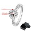 Bagues Moissanite 6,5 mm 1 ct Vvs1 pour femmes Alliance classique de fiançailles Fleur Diamant simulé Argent sterling S925 Bijoux