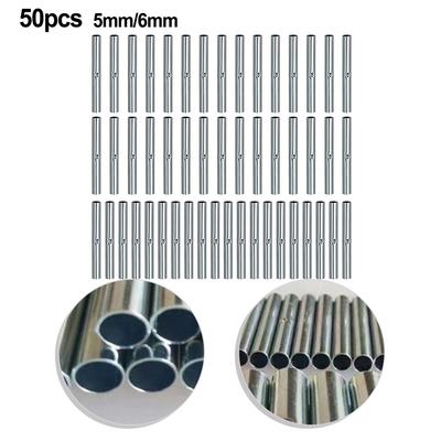 50 Stück 5mm/6mm Zeltstangenverbinder Mehrzweck Campingzelt Markisen Fiberglasstangenverbinderrohre Ersatzgelenkwerkzeuge