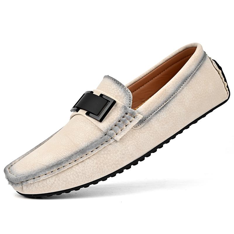 Suede Leather Men Casual Shoes Slip on Flats Comfy Fashion Loafers New Men Business Shoes All-match Walking Flats Drive Footwear