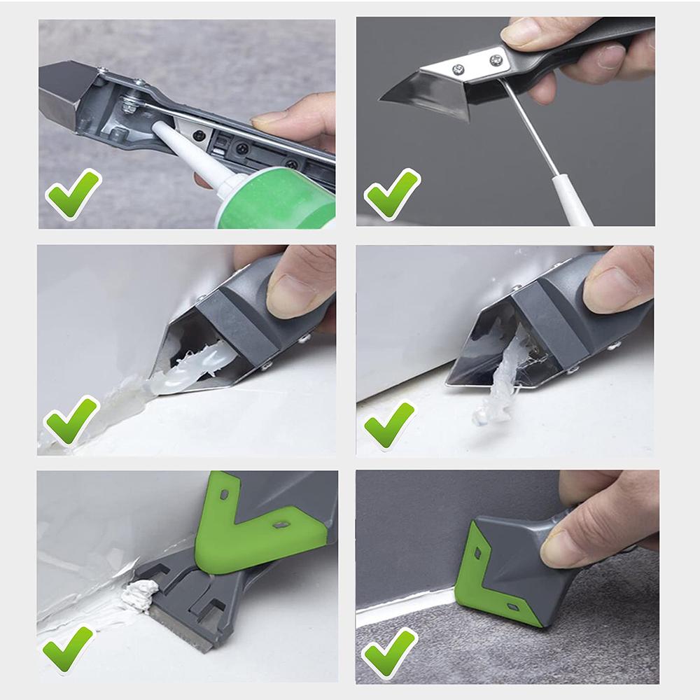 Factory 9 Pieces Caulking Tool Kit 5 in 1 Silicone Sealant Replace & Removal Tool with 4 Pieces of Sealant Tool
