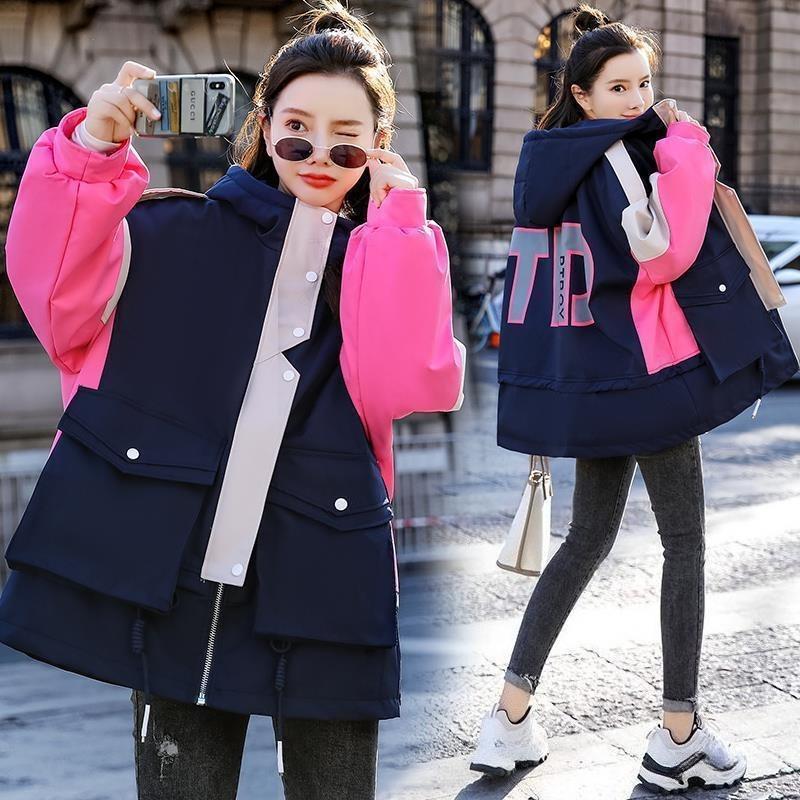 

Зимняя флисовая рабочая парка для женщин, свободного кроя, уличный стиль, теплая ветровка XXL