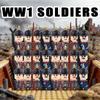MOC Seria Wojskowa Żołnierze Pruscy WW1 Klocki Budowlane Akcesoria Wojownik Piechoty Armii Plecak Klocki Zabawka Prezenty Chłopiec