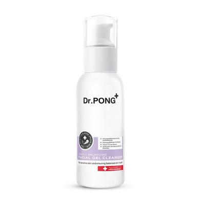 Dr.Pong+ Gel detergente viso riequilibrante delicato, per pelli sensibili e per garantire una salute equilibrata della pelle, 100 ml. x 1/3 pz