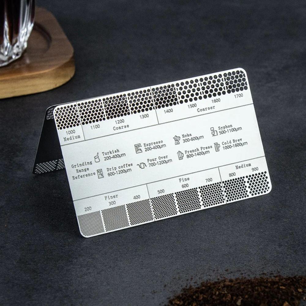Size 200-1600um Ground Coffee Grind Reference Card  Brewing Related Conversions