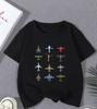 Vintage Toy Airplane Print Tshirt Unisex Unisex Fashion Summer Casual Round Neck Short Sleeve Tops