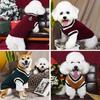 Winter Warm Pet Dog Sweater College Style V-neck Puppy Knitwear For Small Dogs Puppy Vest Clothes Kitty Jacket Outfits