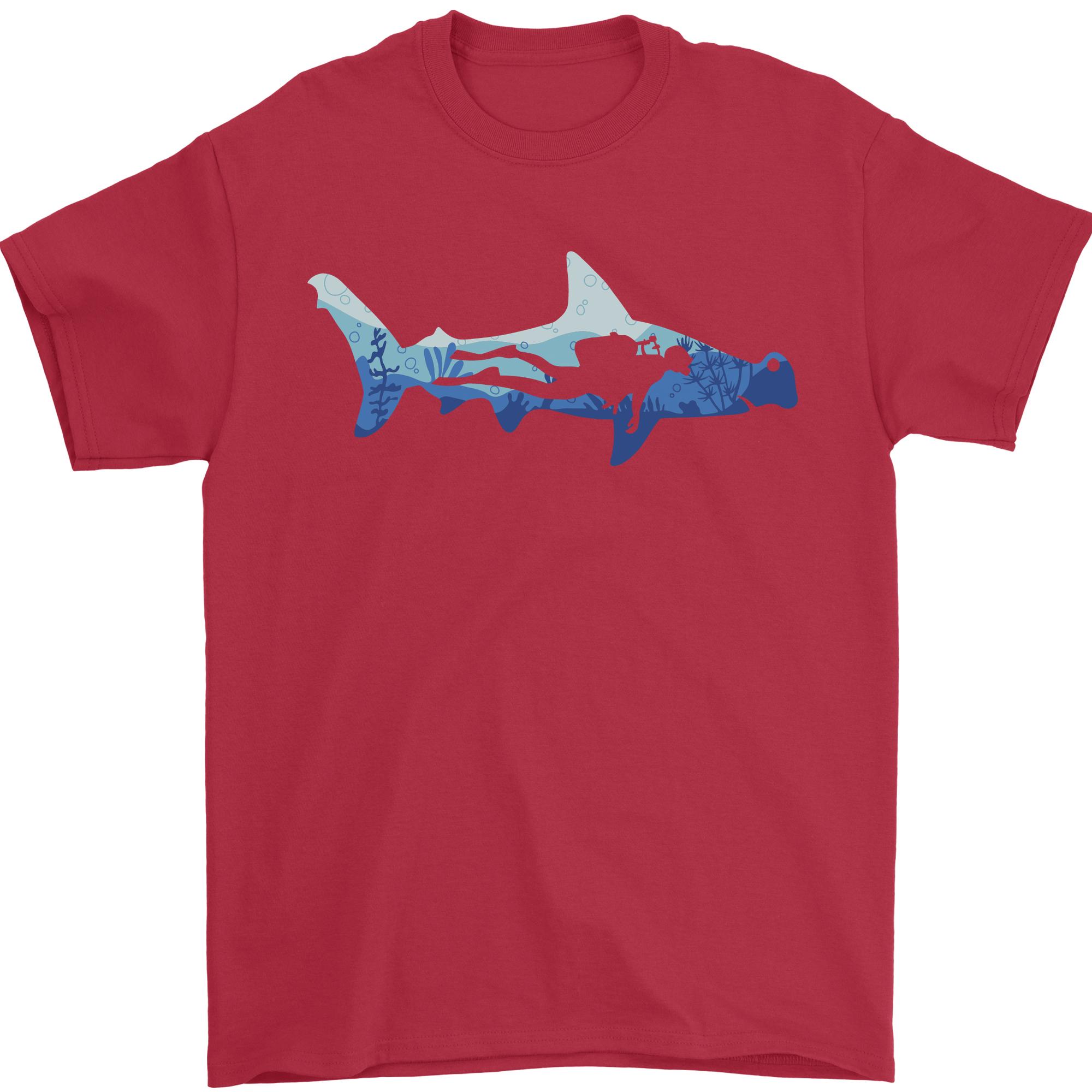 Hammerhead Shark Scuba Diver Diving Unisexs TShirt 100 Cotton S