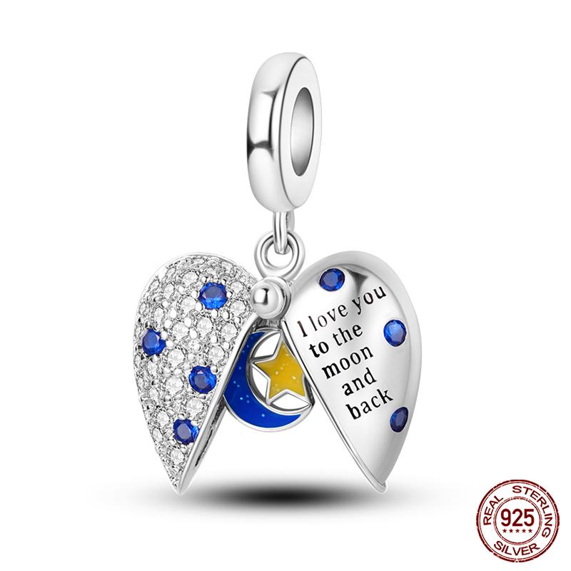 925 Silver Pink Heart Wings Skating Shoe Aircraft Camera Charms Beads Pendant Fit Qikaola 925 Original Bracelet Jewelry
