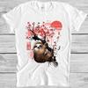 Sloth Red Sun Sakura Japanese Tree Cartoon Animal Meme Gift Tee T Shirt M1148