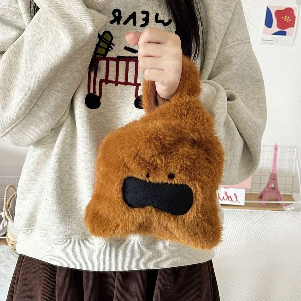 

Cute Plush Bag Purse Panda Handbag Tote Bag Knot Wrist Bag Travel Style 3