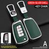 Zinc Alloy + Leather Car Key Case Cover Shell For Nissan Nv200 Sentra Versa X-Trail Qashqai J11 Juke Murano Micra Tiida Maxima