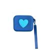 Cute 3D Heart Shaped Silicone Coin Purse Lightweight Portable Wrist Strap for Key Earphone Lipstick Woman Gift