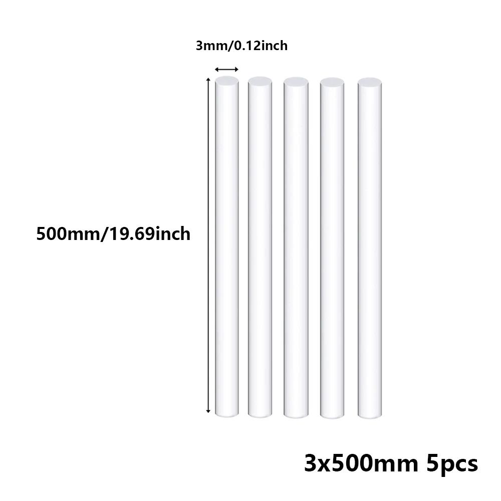 1-5 pièces de tiges rondes transparentes en acrylique, barres transparentes en acrylique pour modèles de construction DIY, artisanat et projets de matériaux