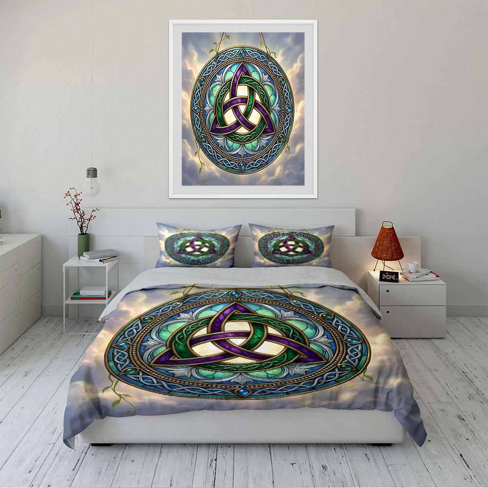 Keltisches Knoten-Mandala-Design Bettwäsche Bettbezug-Set Bettbezug Kissenbezüge (1*Bettbezug 2*Kissenbezüge, ohne Bettdecke)