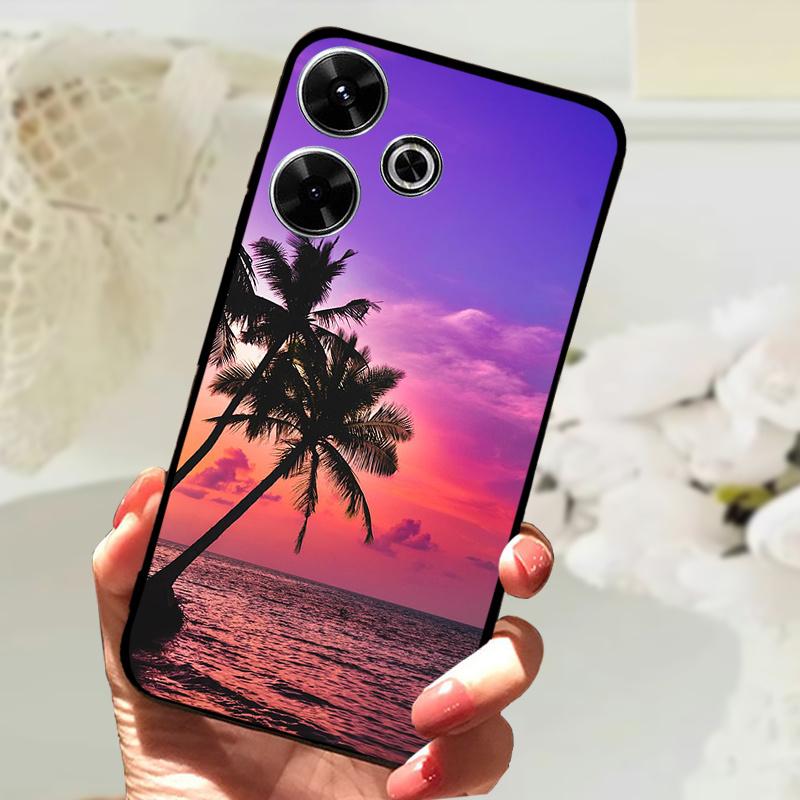 

Чехол для Xiaomi Redmi 13 Модный Рисунок Матовое Покрытие Мягкий Силикон ТПУ Чехол для Телефона Для Xiaomi Poco M6 4G Ударопрочный Корпус Fundas Poco M6 4G