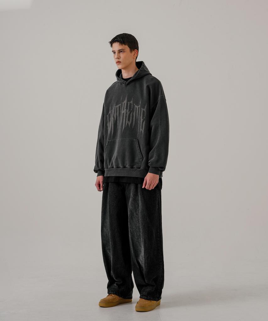 EZKATON Double Wide Denim Pants Black Ezlp6745