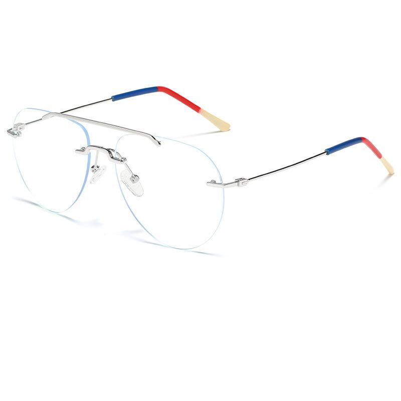YIMARUILI Ultra Light Fashion Double Beam Glasses Frame Retro Alloy Optical Prescription Rimless Glasses For Men and Women 1870