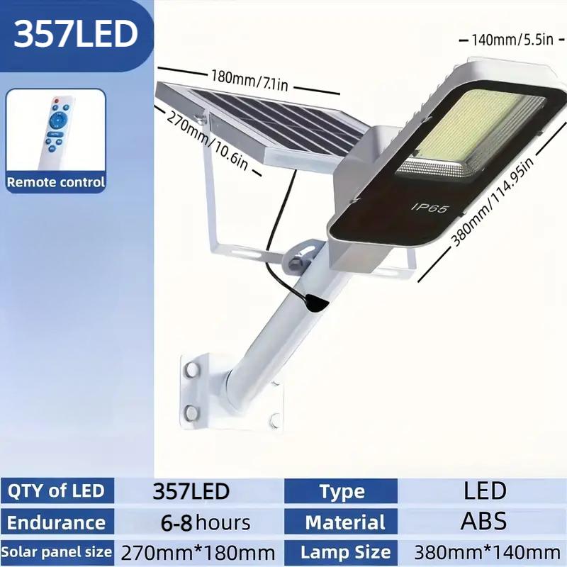 357LED Powerful Outdoor Solar Street Light 6500K IP65 Waterproof 4000/3000mah Street Light For Garage Garden Wall Lamp