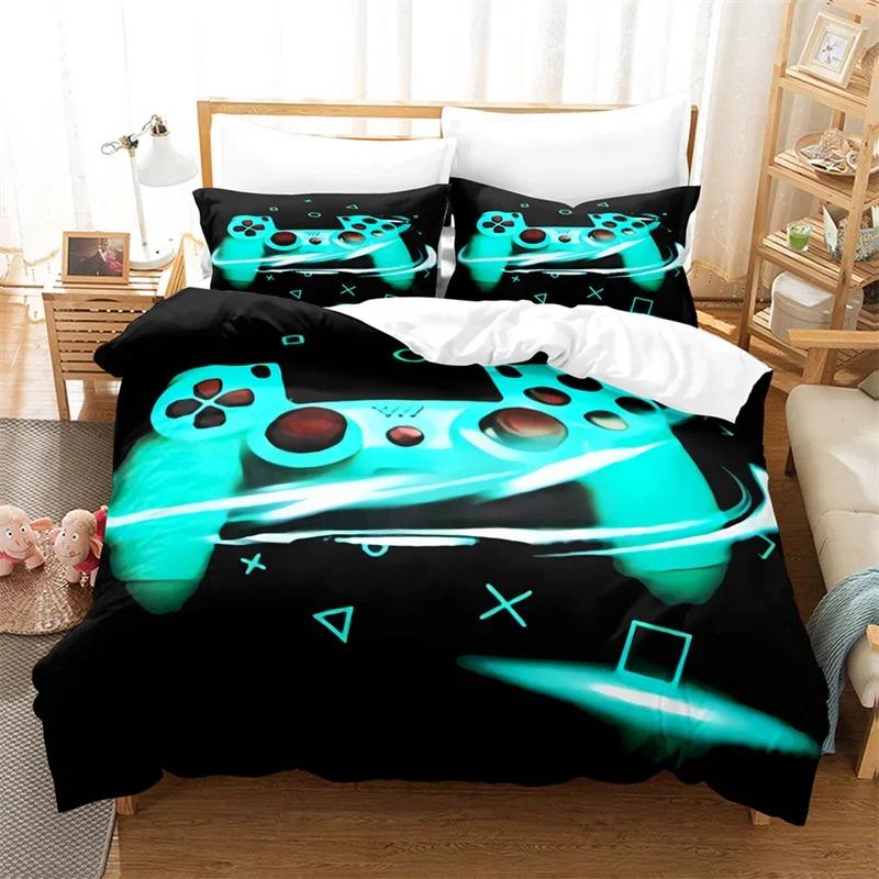 Gamepad Duvet Cover Gamer Bedding Set Twin Full For Teens Boys Playroom Decor Microfiber Video Games Controller Comforter Cover