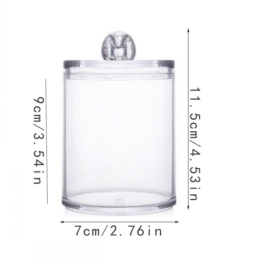 Transparent Bathroom Storage Jar for Cotton Swabs, Toothpicks, and Floss