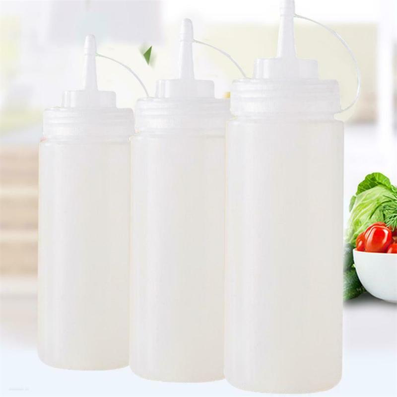 240ml Condiment Squeeze Bottles Enduring Plastic Squeeze Squirt Bottle For Ketchup BBQ Sauces Syrup Condiments Dressings Bottle