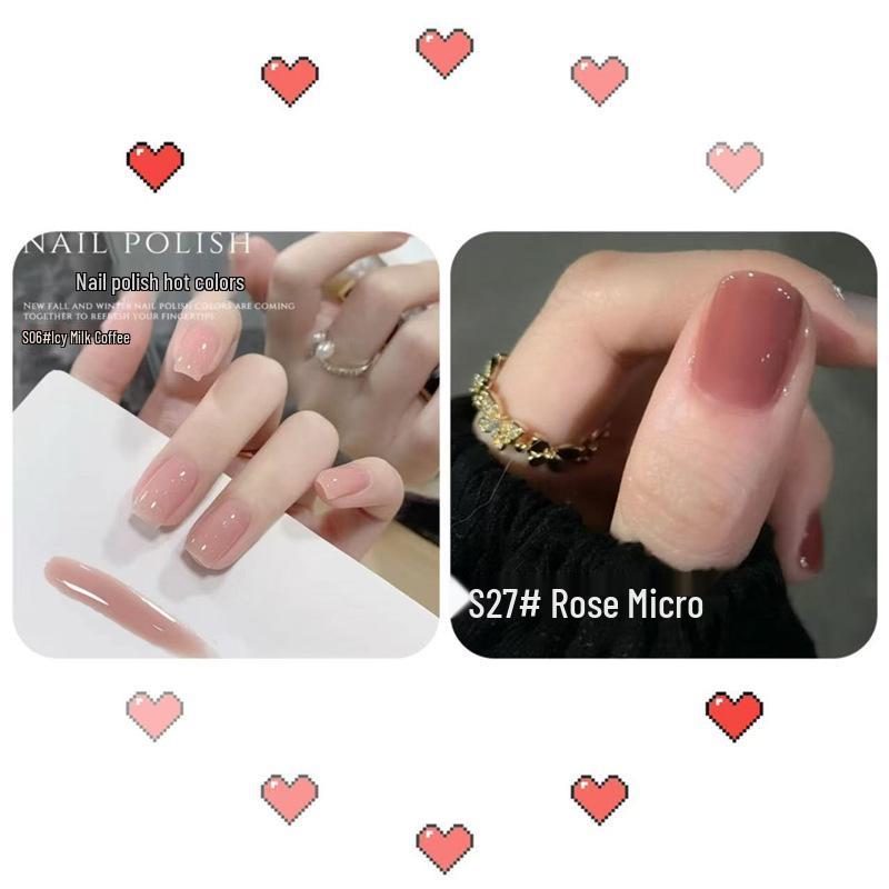 Abziehbarer Feinglitzer Nude Nagellack Set - Geruchlos, Kein Brennen, Kristallklar für Studenten