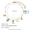 MamacitaSlay Elegant Natural Stone Amazonite Fish Pendant stainless steel anklet woman Waterproof Jewelry Accessories Gift