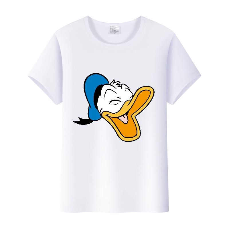 Kawaii Donald Duck Plus Size Tee Ladies Graphic Clothes Summer Women Short Sleeve T-shirt Disney Cartoon Men Tshirt Female Tops