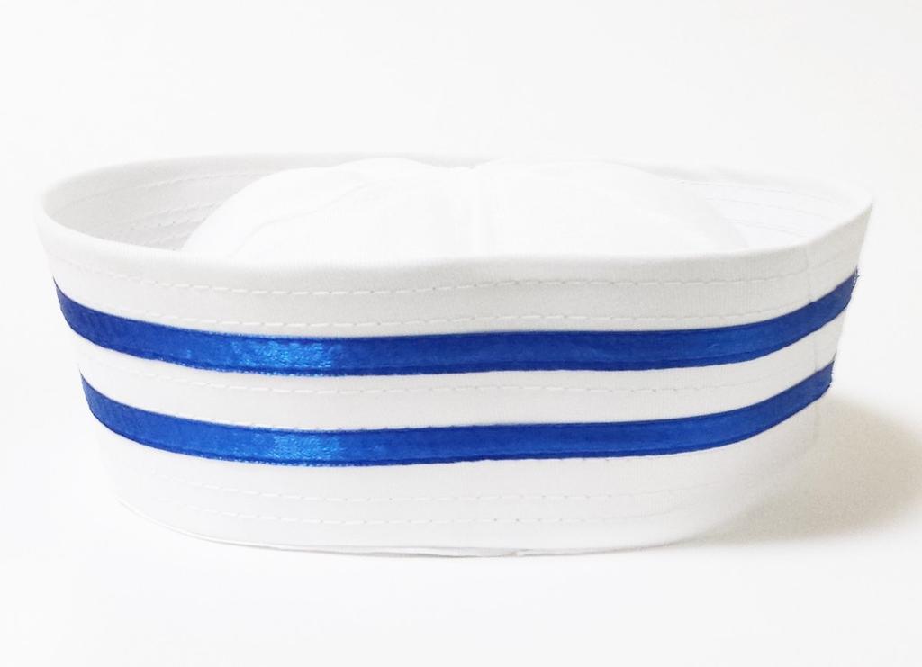Madrugada Weißer Matrosenhut, Cosplay, Matrosenhut, Marinehut mit Wal-Anstecknadel, 2-teiliges Set, S208 (Typ A, Kindergröße 54cm)
