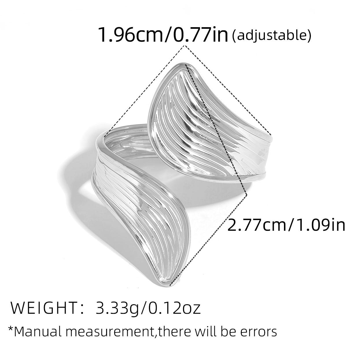 

Fashion Stainless Steel Waterproof Adjustable Open Rings Personality Charms Minimalist 18K Plated Trendy Zircon for Women resizable