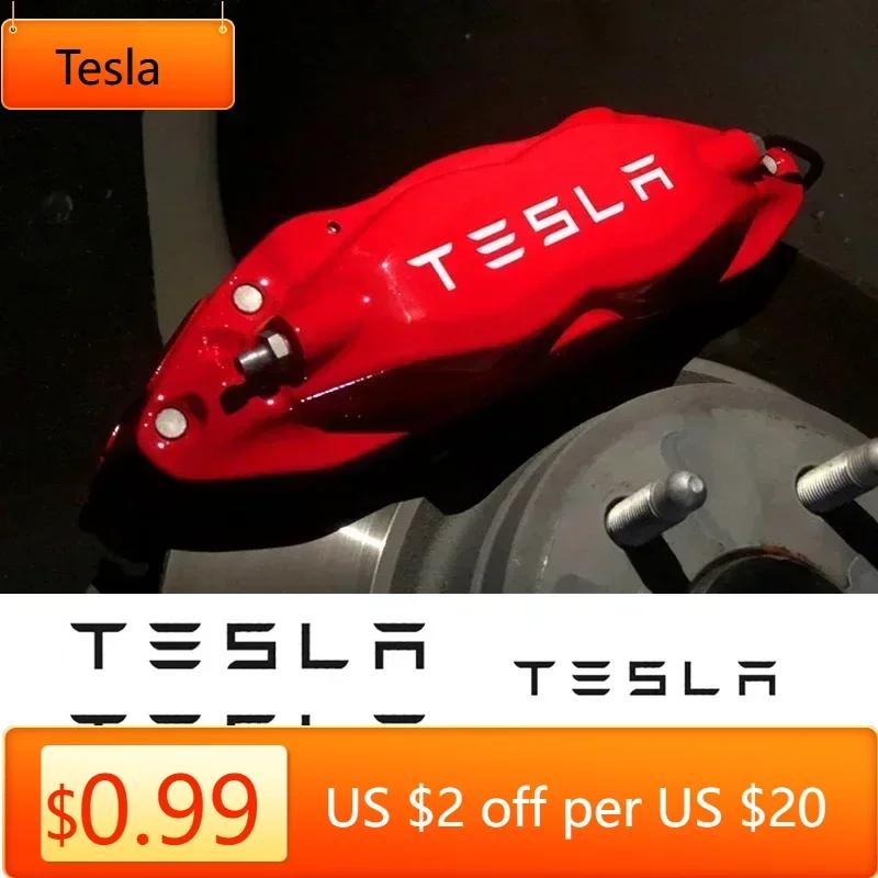Automobilio lipdukas Tesla 6 vnt. Automobilio stabdžių suportų lipdukai Tesla Model 3 X S Y Roadster P75D P85D P90D P100D Šoninio sparno lango lipdukas