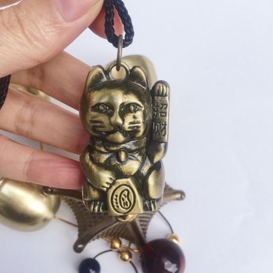 Wind Chime Decorative Fortune Cat Anti-deform Lightweight Door Pendant Bell for Home