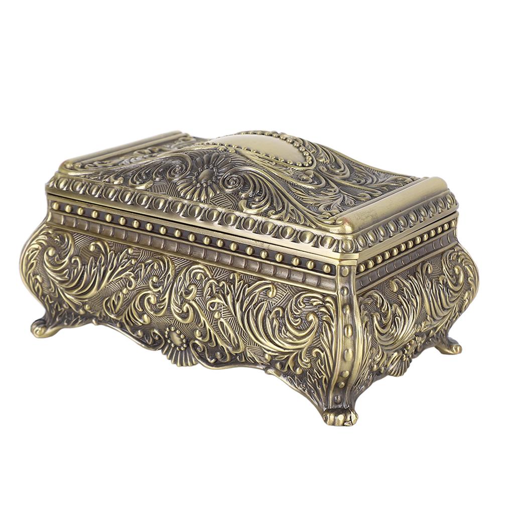 Metall Schmuckschatulle Rechteckige Aufbewahrungsbox für Schmuckstücke Vintage Schmuckschatulle für Frauen Mädchen Geburtstag Weihnachten