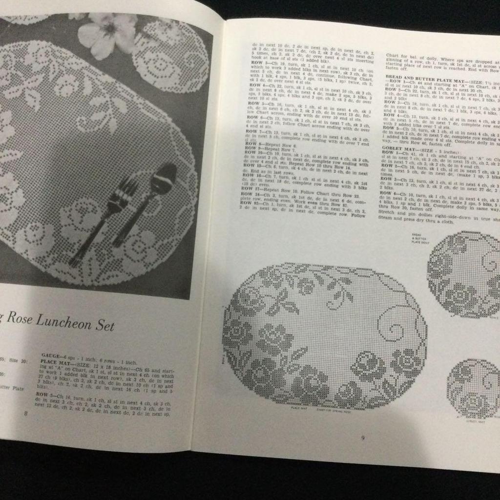 [USED] Floral Crochet Lace Crochet Book Flower Doily