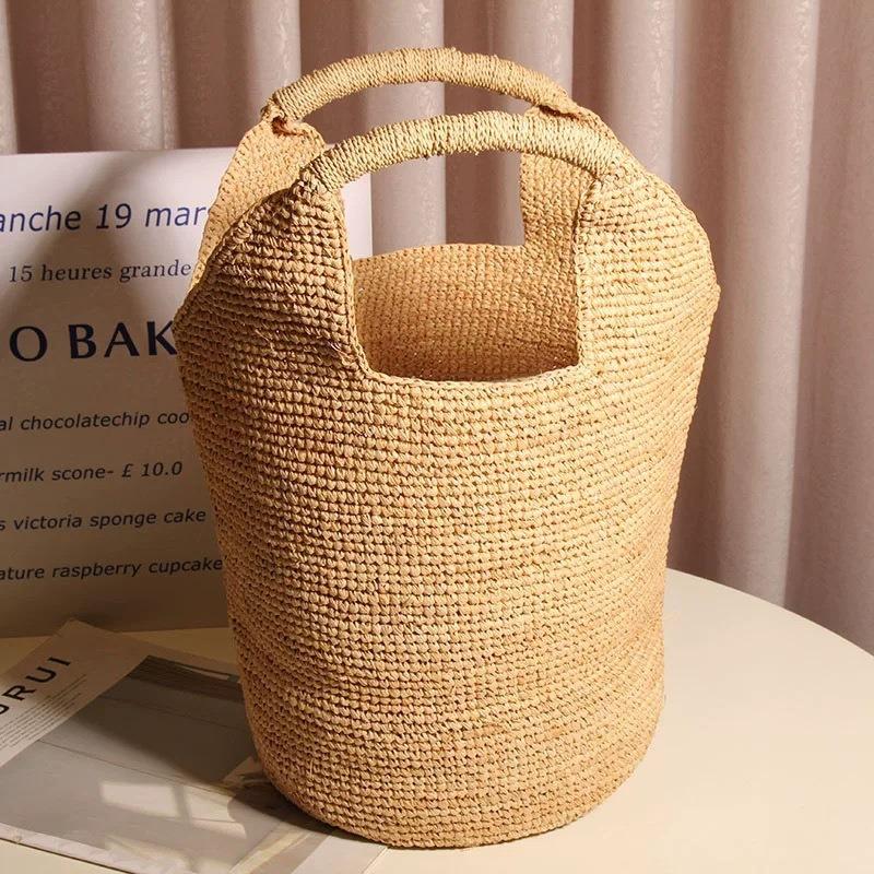 Borsa in rafia premium borsa estiva nuova borsa di paglia borsa tessuta a mano borsa tote per vacanze al mare borsa da spiaggia