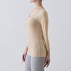 Belle Maison Sleeve Cotton Blend Inner Shirt with Front and Back Warm Sand Size M Women's 3/4 V-Neck, Innerwear, Hotcot, Beige,