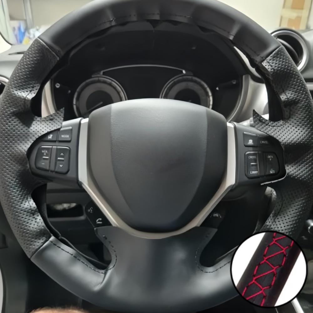 Car Accessories Hand-stitched Car Steering Wheel Cover Microfiber Leather For Suzuki CELERIO S-CROSS SX4 Vitara 2013-2015