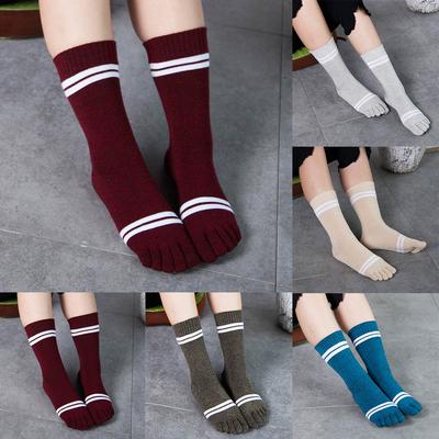 Damen Print Mehrfarbige Zehensocken Fünf-Finger-Socken Wärmer