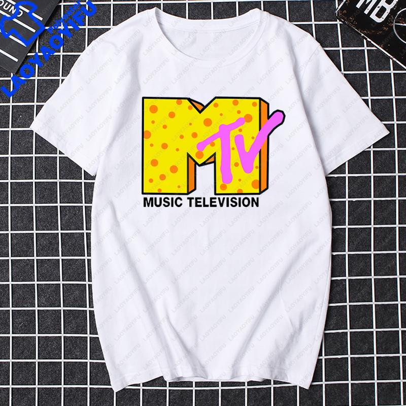 Men Clothing Retro T Shirt Vintage Rock Hip Hop Tv T Shirt Summer Unisex Casual Tshirt Mtv Music Television Graphic Tshirts Tees