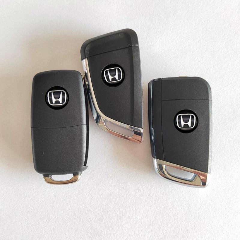 2/4/10Pcs 14mm Car Remote Key Aluminum Logo Sticker For Honda CITY CIVIC Mugen Pilot Type R Type S Insight RR Si Keychain shape SM1