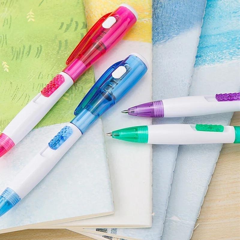 5pcs/lot Cute Novelty Ballpoint Pen Stationery LED Light Ballpoint Pen School Supplies Random Colors