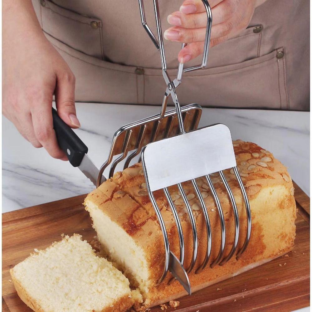 Stainless Steel Meat Bread Slicing Tong Portable Food Holder Handheld  Vegetable Slicing