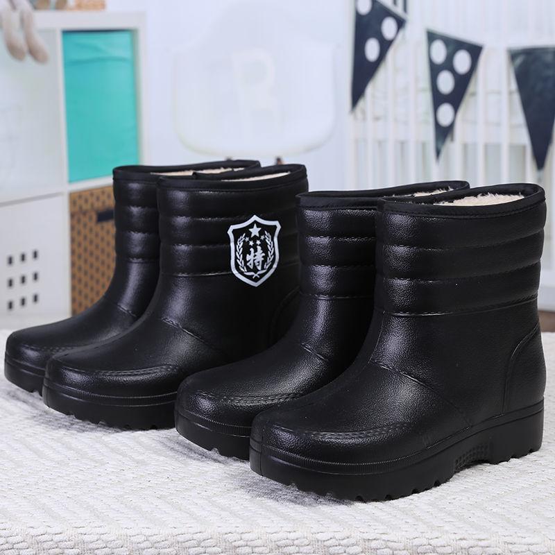 Men Warm Black Cotton Boots Snow Boots Waterproof Winter Warm Fur Men Shoes Platform Causal Men Ankel Boots Antislip EVA Men Boots Lightweight Shoes