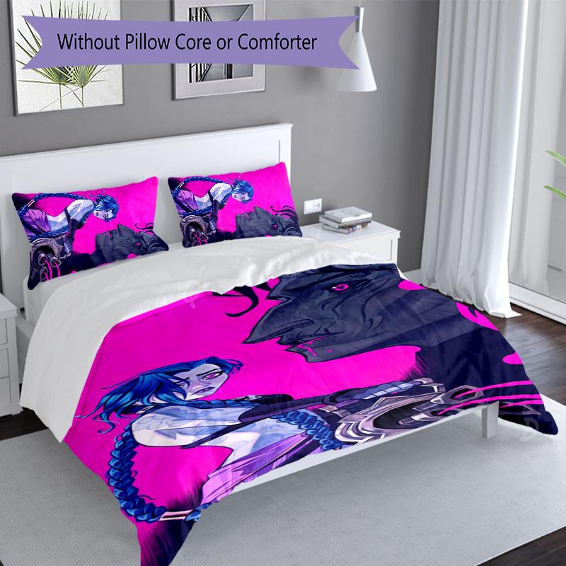 3pcs Jinx pattern bedding set duvet cover set includes duvet cover &pillowcases, perfect all season bedroom decoration & gift