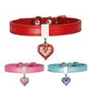Neues Leder Hundehalsband Verstellbar Herzanhänger Hundehalsband Prinzessin Welpe Katze Halskette Riemen für Kleine Mittlere Hunde Haustierbedarf