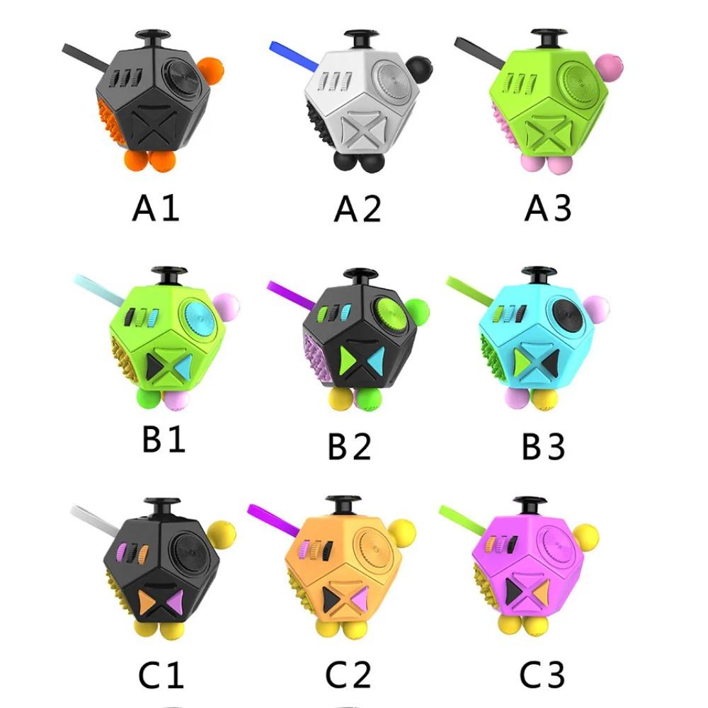 12stranná Fidget kostka Senzorické hračky Ulevuje od stresu a úzkosti Antidepresivní kostka pro děti a dospělé s ADHD ADD OCD Autismem