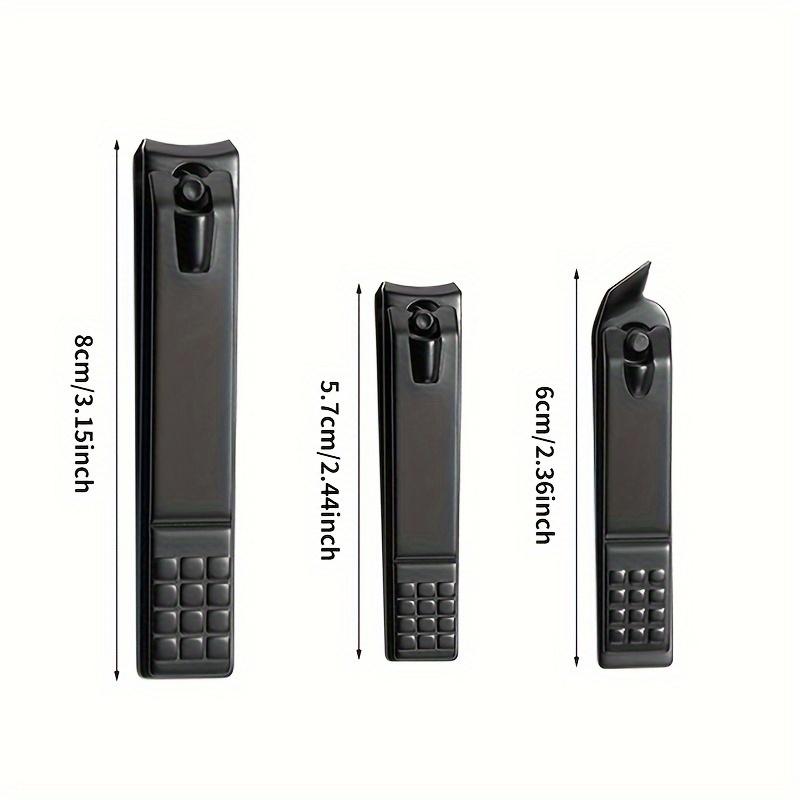 3Pcs/set Black Stainless Steel Nail Clipper Professional Nail Scissors Toenail Fingernail Cutter Manicure Pedicure Tool