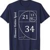 Funny Fibonacci Gold Spiral Nerd Math Teacher Gift Golden Ratio Tshirt Mathematics Geometry Graphic Tee Casual Science Top