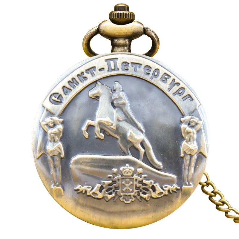 Classic Western Riding Cowboy Horse Quartz Pocket Watch Retro Men's Women's Necklace Pendant Gift