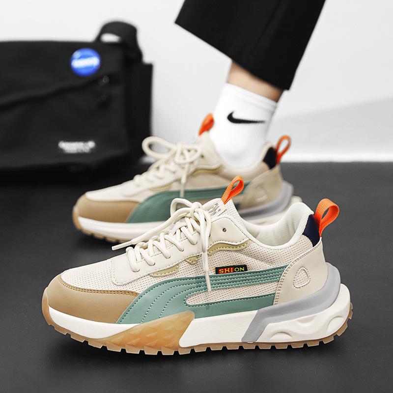 

Мужская обувь весна универсальная молодежный тренд спортивная повседневная беговая нишевая мягкая подошва внутренняя высота увеличение вафельные папины трендовые туфли 39